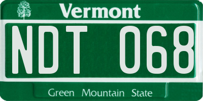 VT license plate NDT068