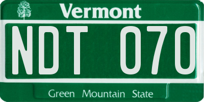 VT license plate NDT070