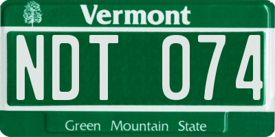 VT license plate NDT074