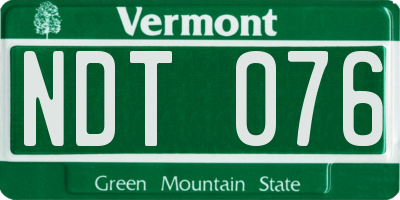 VT license plate NDT076