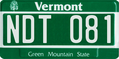 VT license plate NDT081