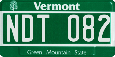 VT license plate NDT082