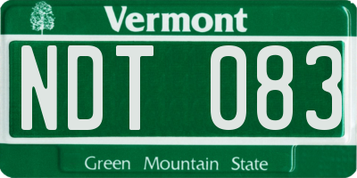 VT license plate NDT083