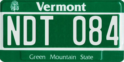 VT license plate NDT084