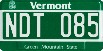 VT license plate NDT085