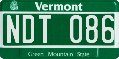 VT license plate NDT086