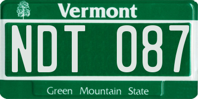 VT license plate NDT087