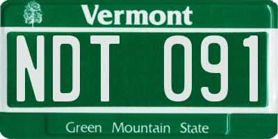 VT license plate NDT091