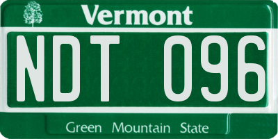 VT license plate NDT096