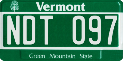 VT license plate NDT097