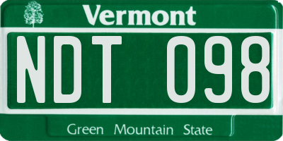VT license plate NDT098
