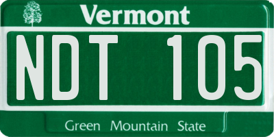 VT license plate NDT105