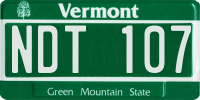 VT license plate NDT107