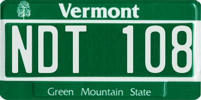 VT license plate NDT108