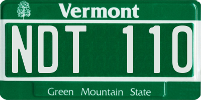VT license plate NDT110