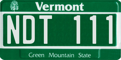 VT license plate NDT111