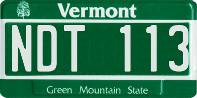 VT license plate NDT113