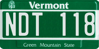 VT license plate NDT118