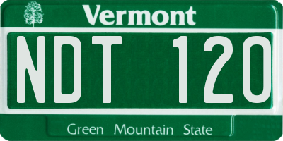 VT license plate NDT120