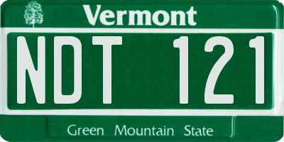 VT license plate NDT121