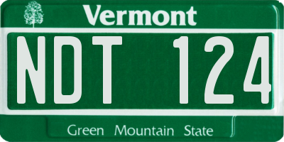 VT license plate NDT124