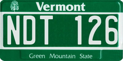 VT license plate NDT126