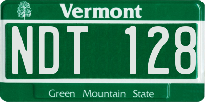 VT license plate NDT128