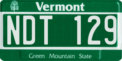 VT license plate NDT129