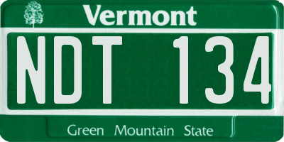 VT license plate NDT134