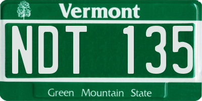 VT license plate NDT135