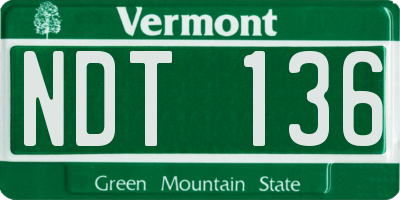 VT license plate NDT136