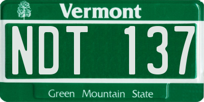 VT license plate NDT137