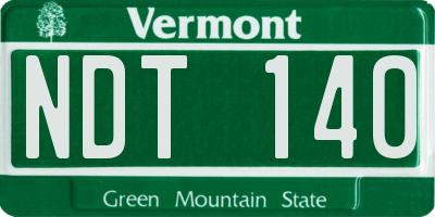 VT license plate NDT140