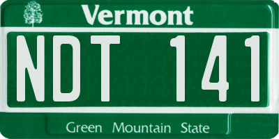 VT license plate NDT141
