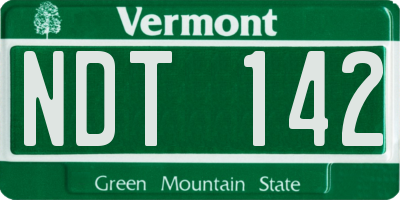VT license plate NDT142