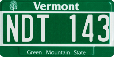 VT license plate NDT143