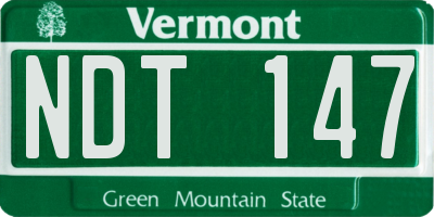 VT license plate NDT147