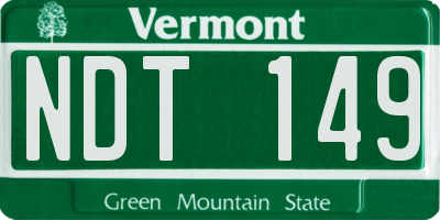 VT license plate NDT149