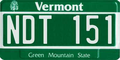 VT license plate NDT151