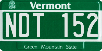 VT license plate NDT152