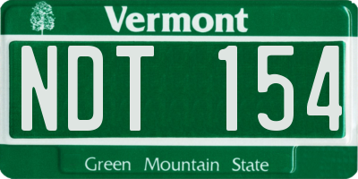 VT license plate NDT154