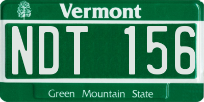 VT license plate NDT156
