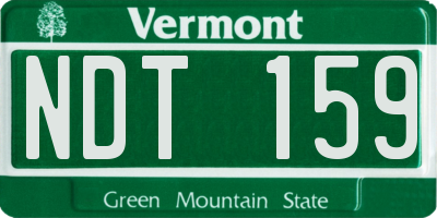 VT license plate NDT159