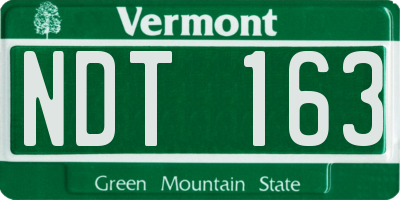 VT license plate NDT163