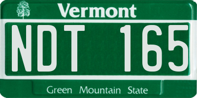 VT license plate NDT165