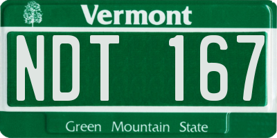 VT license plate NDT167