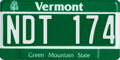 VT license plate NDT174