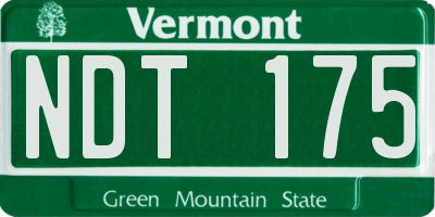 VT license plate NDT175