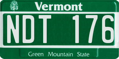 VT license plate NDT176