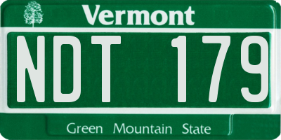 VT license plate NDT179